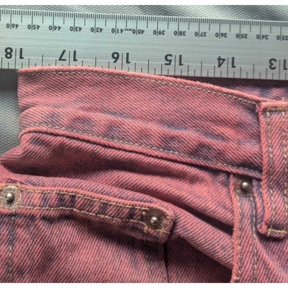 Bugle Boy Gold Crest  Vintage 90s Blue Loose Fit Jeans Red Grunge 36x30